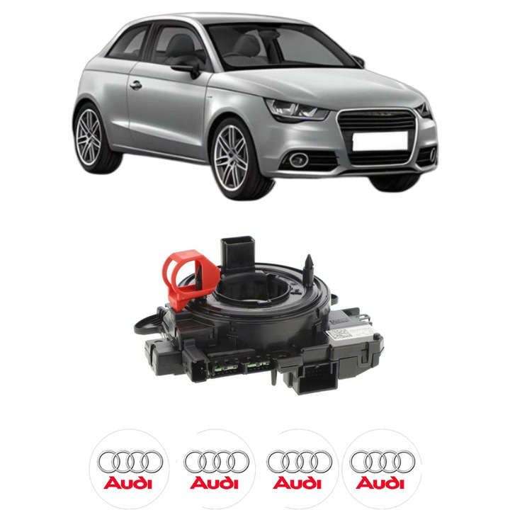 Spirala Airbag Pentru Volan AUDI A1 (8X1, 8XK) din 2010-2018, Auto, 4x Stickere auto cu AUDI