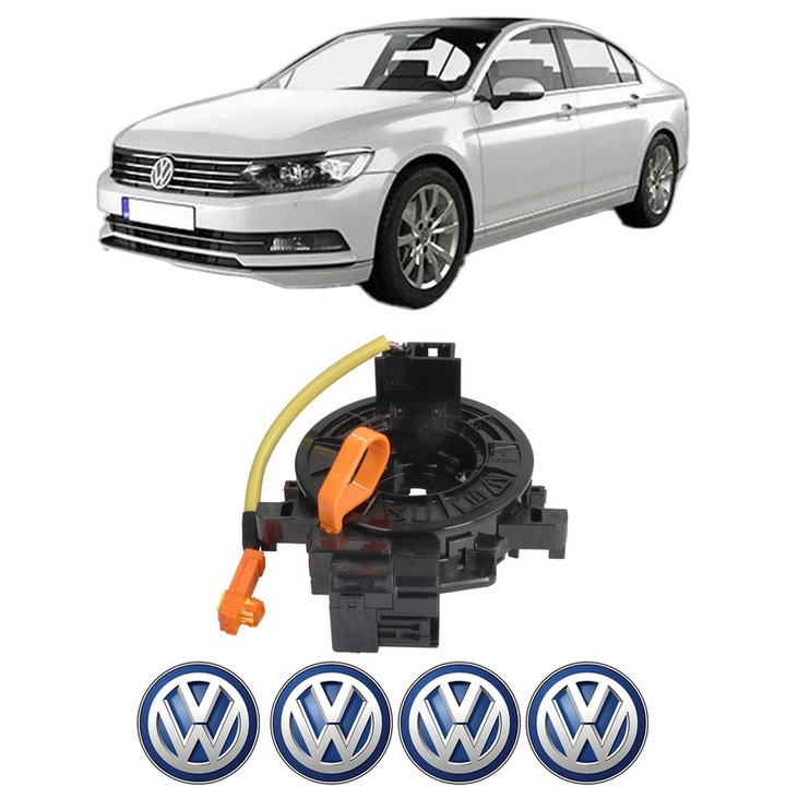 Spirala Airbag Pentru Volan Volkswagen PASSAT B8 (3G2, CB2) din 2014-2024, Auto, 4x Stickere auto cu Volkswagen