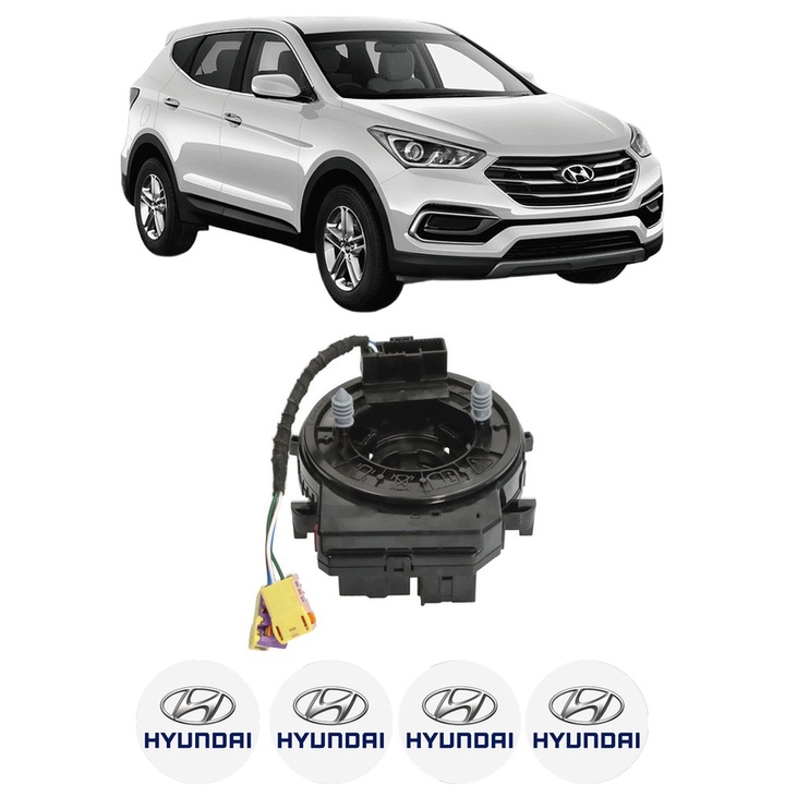 Spirala Airbag Pentru Volan HYUNDAI SANTA FE IV (TM, TMA) din 2018-2021, Auto, 4x Stickere auto cu HYUNDAI