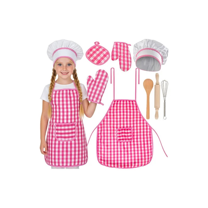 Sort Copii Set de bucatar pentru copii, sort, palarie, ustensile, 7 in 1 ...