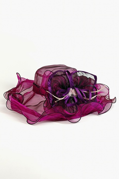 Palarie eleganta din organza, Mov, Shein, Marimea Reglabila