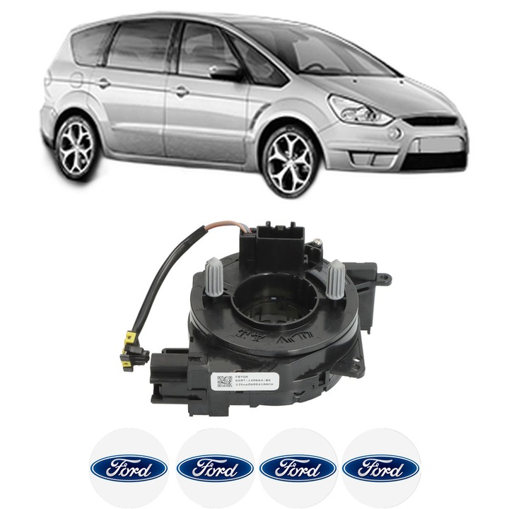 Spirala Airbag Pentru Volan FORD S-MAX (WA6) din 2006-2014, Auto, 4x Stickere auto cu FORD