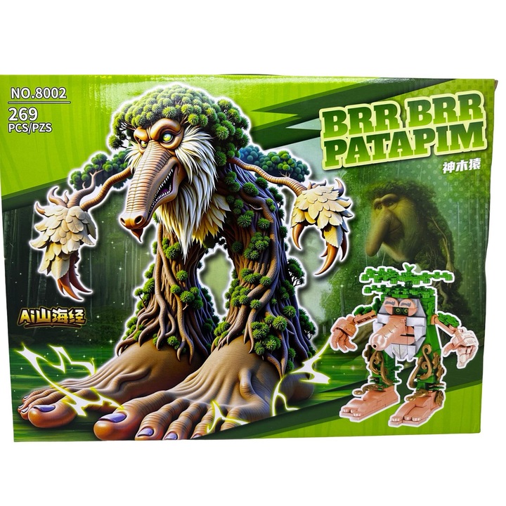 Set constructie educativ BRR BRR Patapim, 269 piese, copac urias articulat, multicolor, pentru copii peste 6 ani