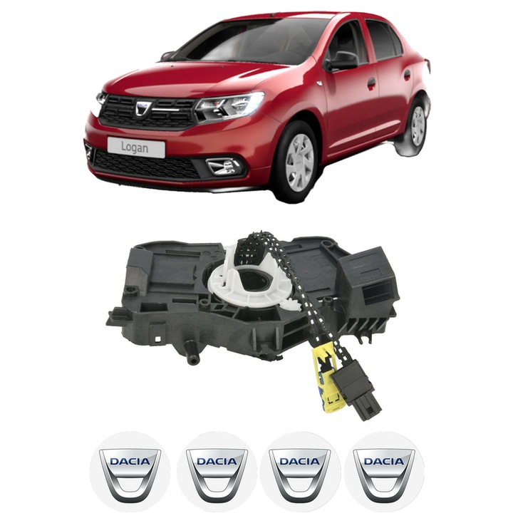 Spirala Airbag Pentru Volan DACIA LOGAN II din 2012-2015, Auto, 4x Stickere auto cu DACIA