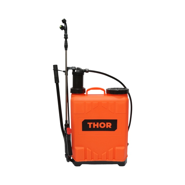 Pompa de stropit manuală Thor, 12L, 3 duze, presiune max. 4 bar, 33x17.2x47cm