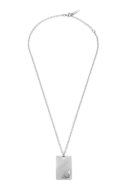 Police, Acél nyaklánc szögletes medállal, Ezüstszín