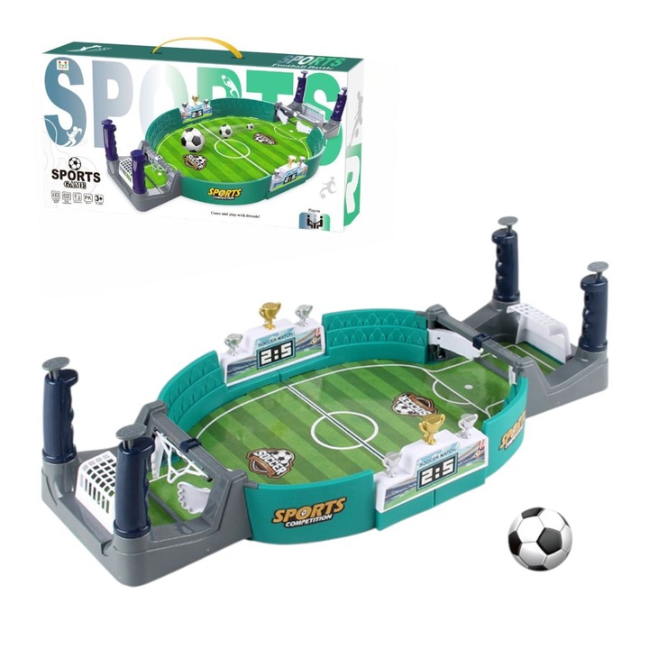 Joc Interactiv de Fotbal, Mini Stadion, 42x21x9cm, cu Două Porți și Mingiuta pentru Copii