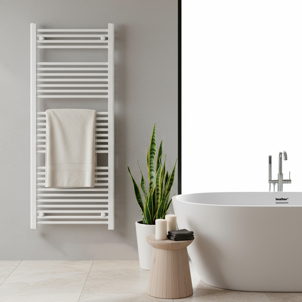 Radiator uscător de prosoape drept Leziter 1400x600 mm alb - eMAG.ro