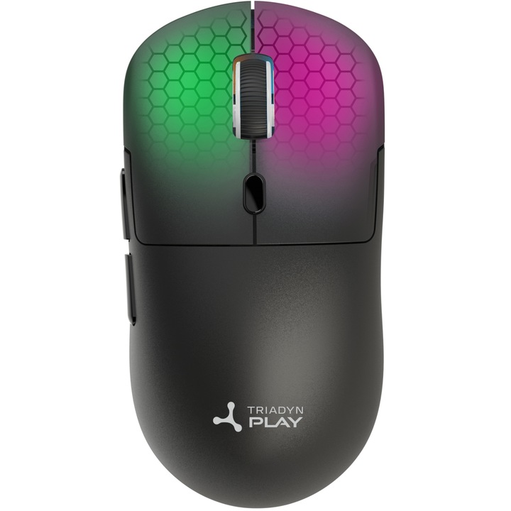Mouse de gaming Triadyn Play MIMAS 12800 DPI pentru gameri Backlight HUANO negru