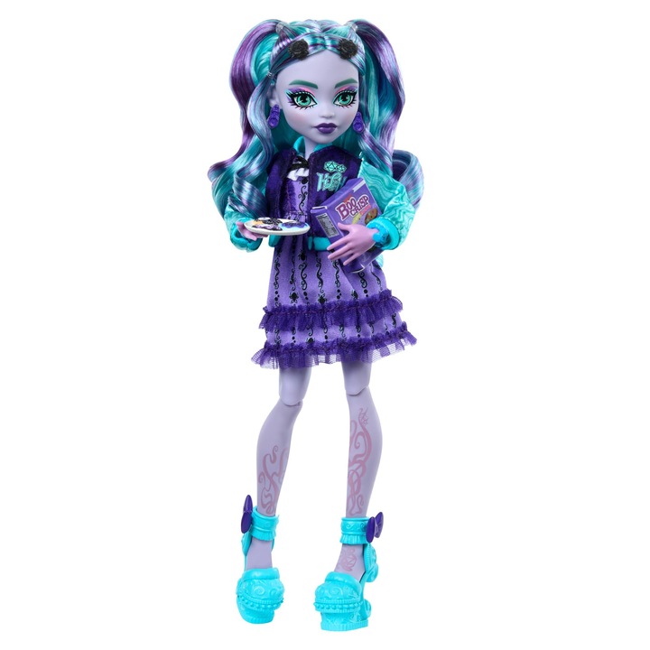 Papusa Monster High Fearbook Twyla, set cu accesorii, 31cm, multicolor