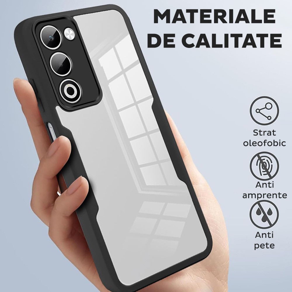 Husa pentru Oppo A5 4G / A5 5G DaDen® ColorVerse 360, Antisoc, Protectie completa spate-ecran, Roz