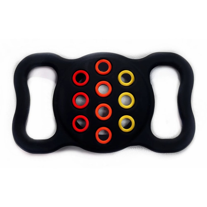 Vízálló AirTag tok kutya/macska nyakörvre, puha, ellenálló szilikon, teljes védelem, ideális háziállatok nyomon követésére, fekete+piros+sárga