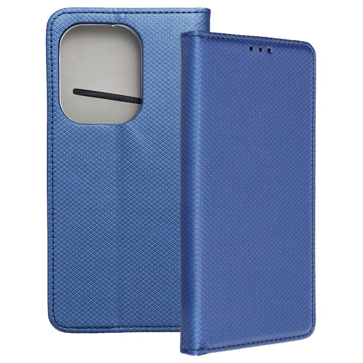 Husă de telefon compatibilă cu Xiaomi Redmi 15C 4G / Redmi 15C 5G / Poco C85 4G, tip carte, cu suport pentru card bancar, închidere magnetică, albastru închis, Smart Case book