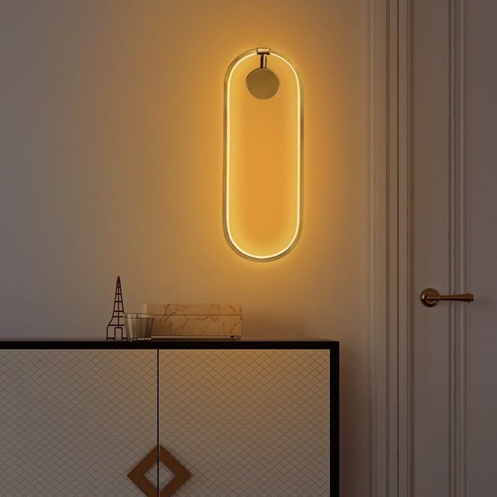 Aplica de perete, Opviq 0009, metal, 17x48x10cm, 16W, 3000K