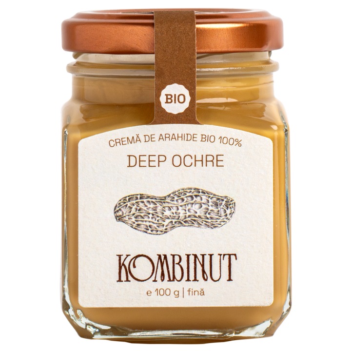 Crema fina de arahide BIO 100%, 100 g, Deep Ochre
