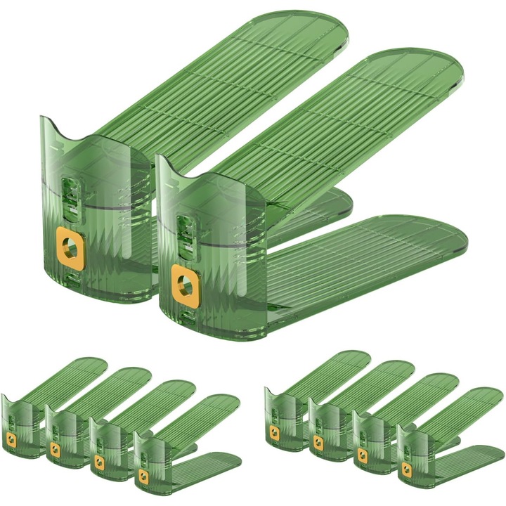 Organizator pentru incaltaminte reglabil, transparent, 20 bucati, 27,2x11,8x(8,4/13/19,5)cm