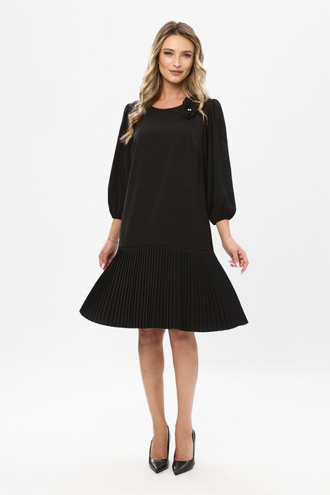 Barocca, Rochie cu aplicatie florala Tereza, Negru