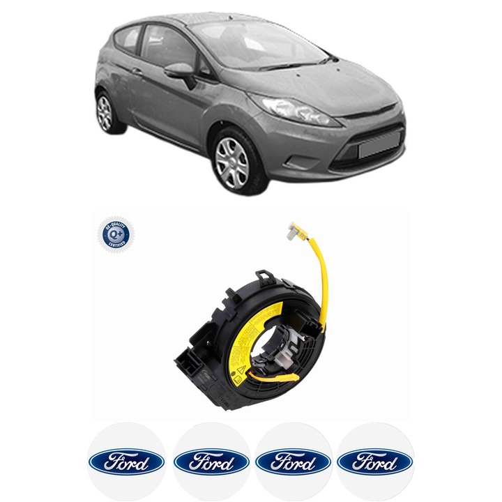 Spirala Airbag Pentru Volan FORD FIESTA VI (CB1, CCN) din 2008-2018, Auto, 4x Stickere auto cu FORD