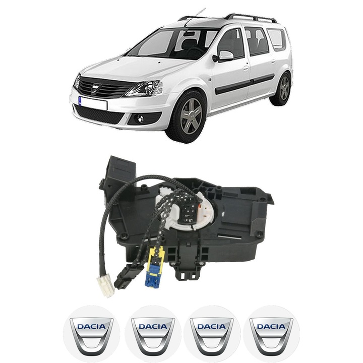 Spirala Airbag Pentru Volan DACIA LOGAN MCV II din 2013-2016, Auto, 4x Stickere auto cu DACIA