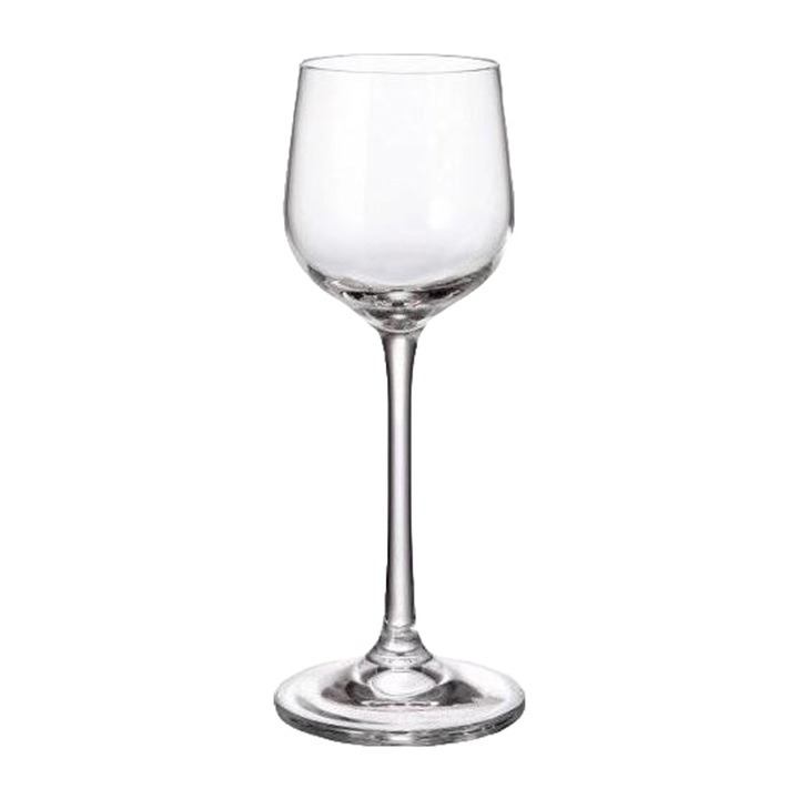 Set 6 pahare lichior Crystal Bohemia Strix, 60 ml, transparent, design clasic cu accente moderne