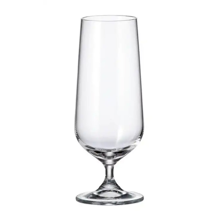 Set 6 pahare bere Crystal Bohemia Strix, 610 ml, transparent, design minimalist