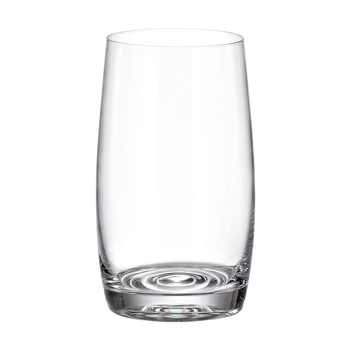 Set 6 pahare apa Crystal Bohemia Pavo Aqua, 250 ml, transparent, design simplu, sticlă de calitate superioară