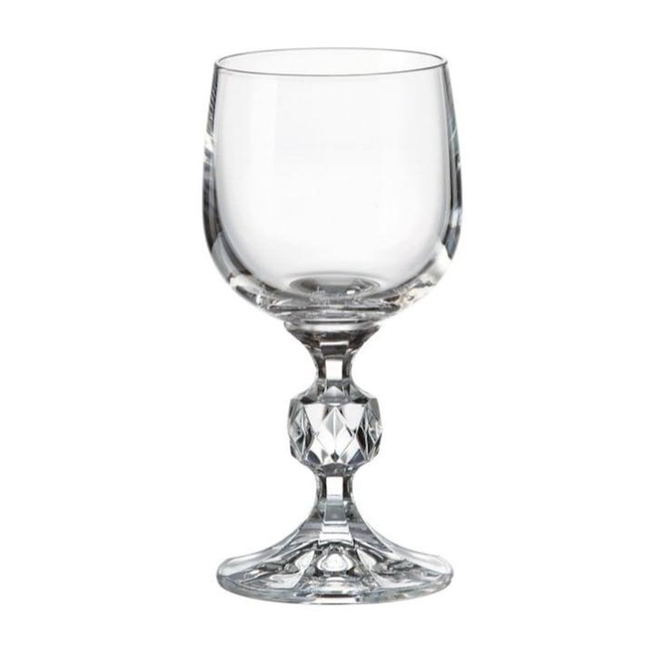 Set 6 pahare vin Crystal Bohemia Sterna 150 ml transparent, cristal fara plumb, tija masiva