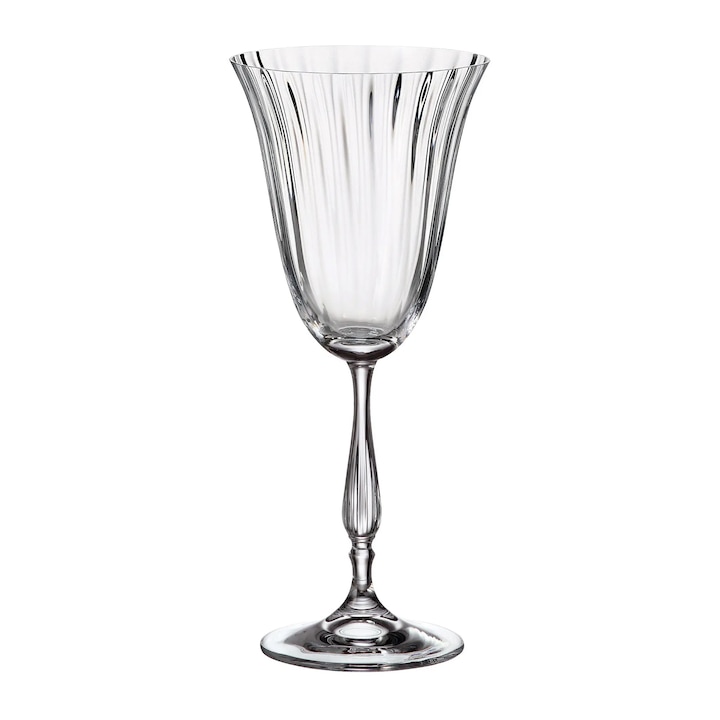 Set 6 Pahare vin, Crystal Bohemia, Fregata Optic 250 ml, transparent