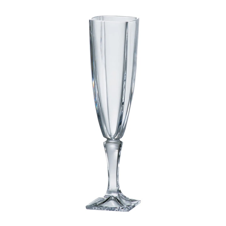 Set 6 pahare sampanie Crystal Bohemia Arezzo transparent, 140 ml, 21,5 cm