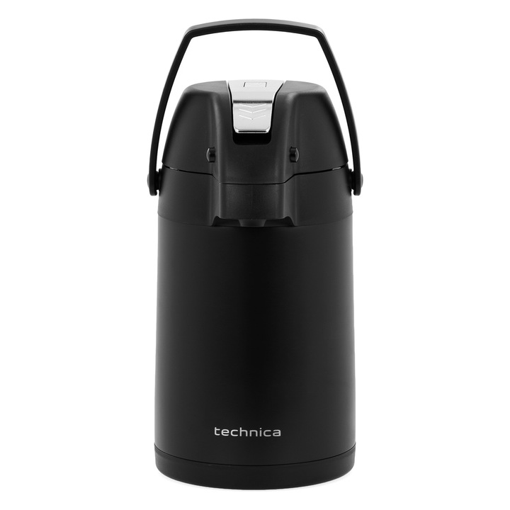 Termos Pentru Catering Cu Pompa Technica, 5 L, Otel Inoxidabil/polipropilena, Pereti Dubli, Bauturi Calde Si Reci, Negru