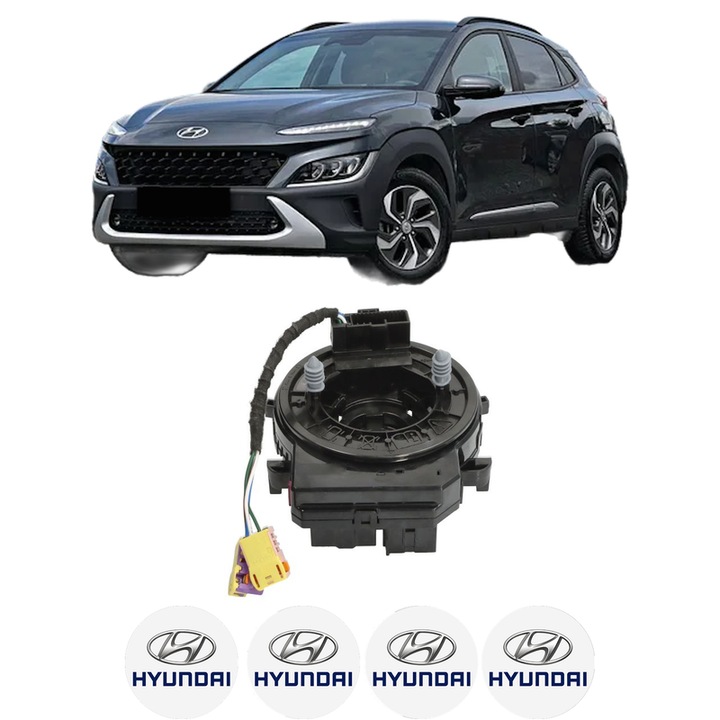 Spirala Airbag volan Vemo, Hyundai Kona SUV Van, 2018, 4 stickere auto gratuite