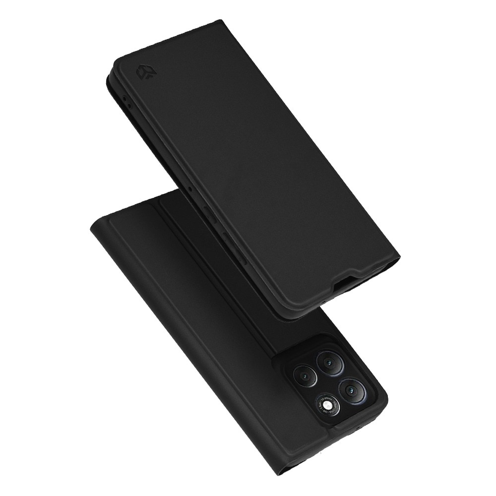 Husa Tip carte pentru Motorola Moto G86 Power DaDen® Magskin Book, Antisoc, Protectie completa spate-ecran, Buzunar card, Piele ecologica, Negru