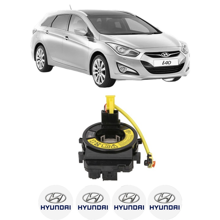 Spirala Airbag pentru Volan FEBI, compatibilă HYUNDAI i40 I CW (VF) 2011-2019, 4 Stickere auto, 0.24kg