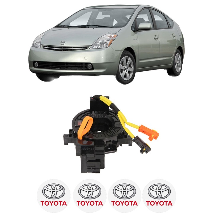 Spirala Airbag volan akusan pentru Toyota Prius Liftback W2 2003-2009, set 4 stickere auto