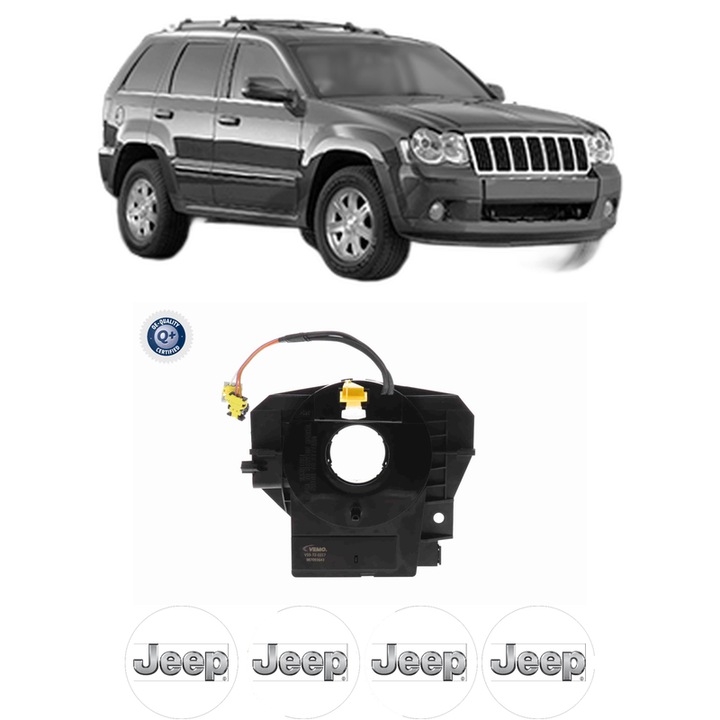 Arc spirala airbag pentru volan JEEP GRAND CHEROKEE III (WH, WK), 2004-2011, set 1x spirala + 4x stickere auto