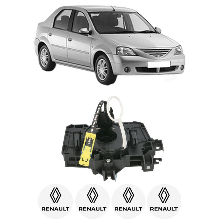 Spirala Airbag pentru RENAULT LOGAN I (2004-2015), 4x Stickere auto, 0, 28kg