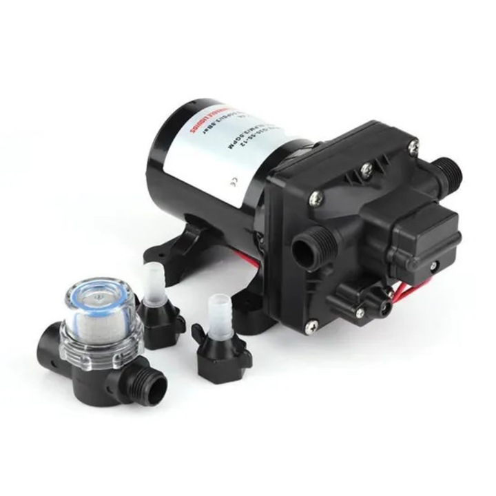 Önfelszívó vízpumpa, 12V, nagynyomású, 55 psi, 7.5 Amper