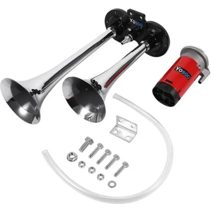 Claxon pneumatic dual 12v 150db pentru camion, barca, masina