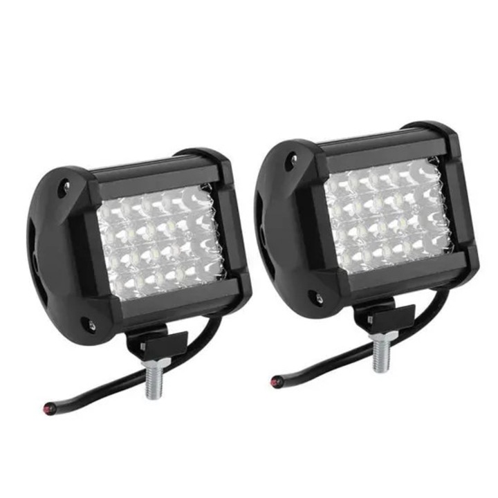 Set 2 Proiectoare LED 4in 72W IP67 pentru Offroad, SUV, Barca, 12V/24V