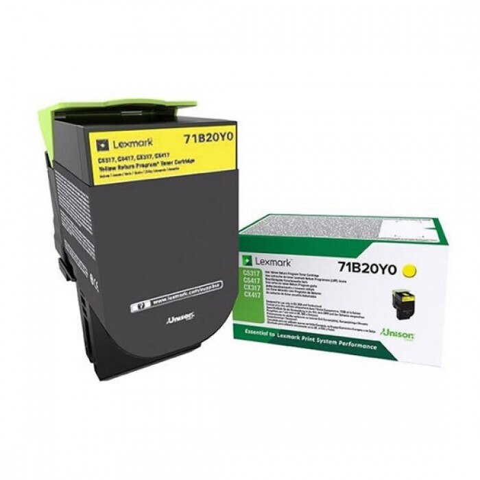 Cartus Toner Original Lexmark 71B20Y0, Yellow, 2300 pagini, pentru Lexmark CS317dn, CX317dn, CS417dn, CX417de, CS517de, CX517de