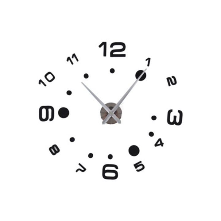 Ceas decorativ 3D digital, cu autocolante, multicolor, set