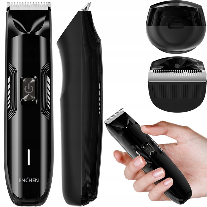 Aparat de tuns ENCHEN Spark 3, rezistent la apă, lama ceramică, negru, set cu 4 capete de pieptene, cablu USB-C, perie de curățare, ulei, manual de utilizare