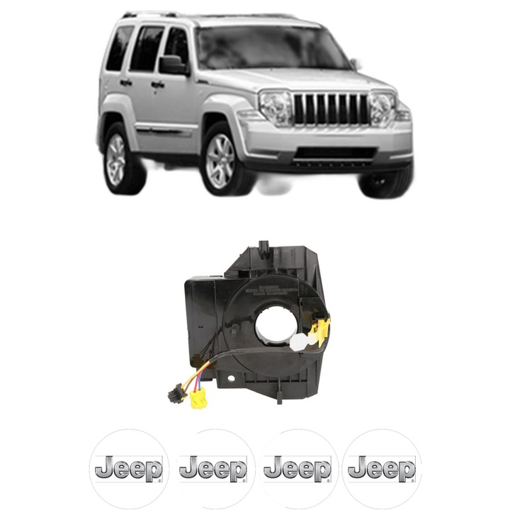 Spirala Airbag Pentru Volan JEEP CHEROKEE (KK) din 2008-2013, Auto, 4x Stickere auto cu JEEP