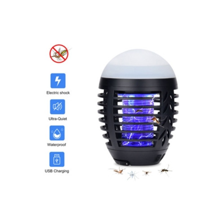 Мултифункционална USB електрическа лампа против комари, водоустойчива, за външна употреба
