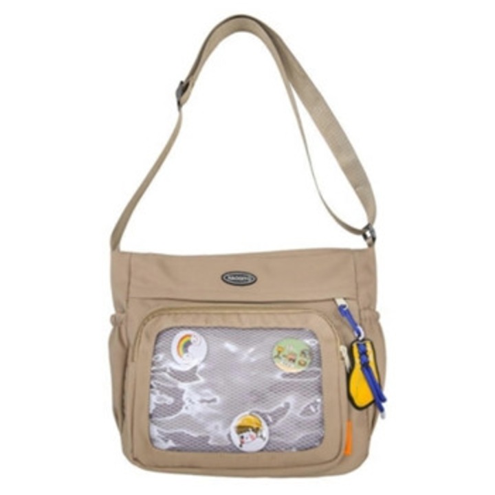 Ita fehér crossbody táska, nagy kapacitású, japán stílusú, nőknek és tinédzsereknek