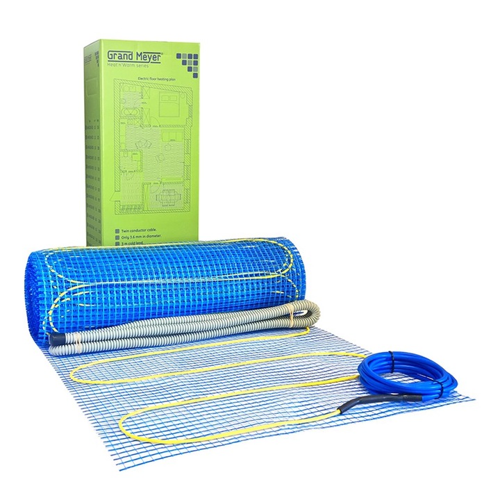 Covor incalzitor electric pentru pardoseala 2 m², 170 W/m², 340 W, Grand Meyer