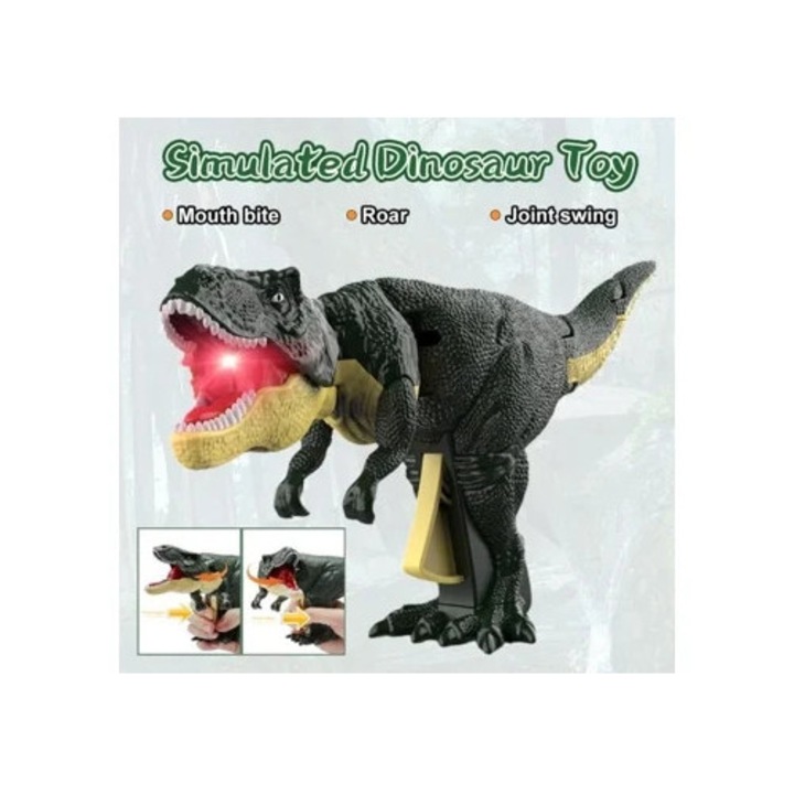 Közepes zöld dinoszaurusz figura fényekkel és hangokkal gyerekeknek