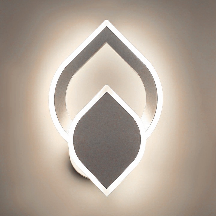 LED fali lámpa, fehér, 18W, 30x20x4.9cm, modern design, forgatható