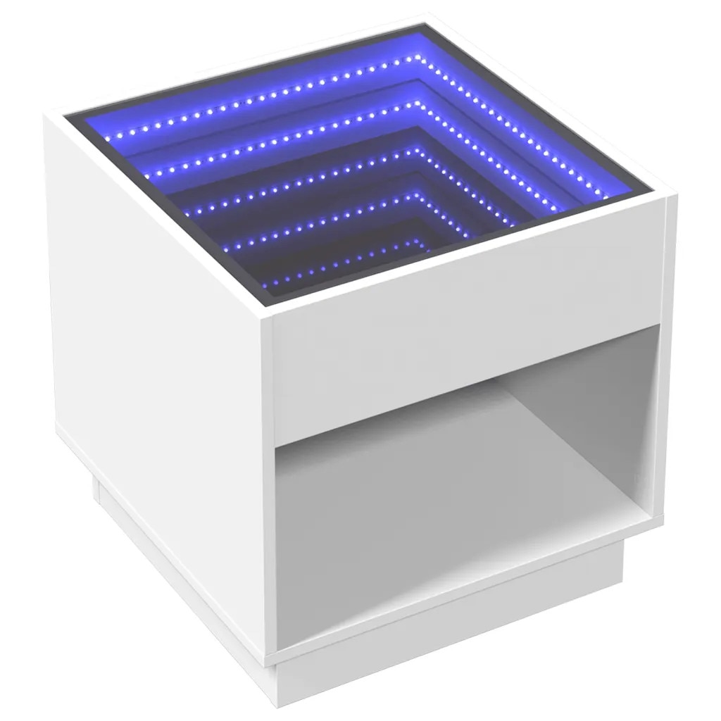 Masuta de cafea cu LED infinity, alb, 50x50x50 cm - eMAG.ro