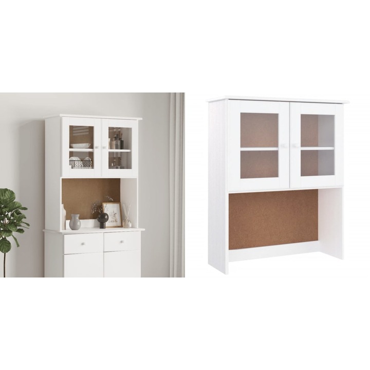 Blat de comoda „ALTA”, alb, 77x30x92 cm, lemn masiv de pin